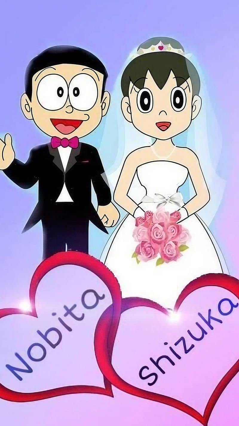Download Nobita Shizuka HD Mascot Play Wallpaper | Wallpapers.com