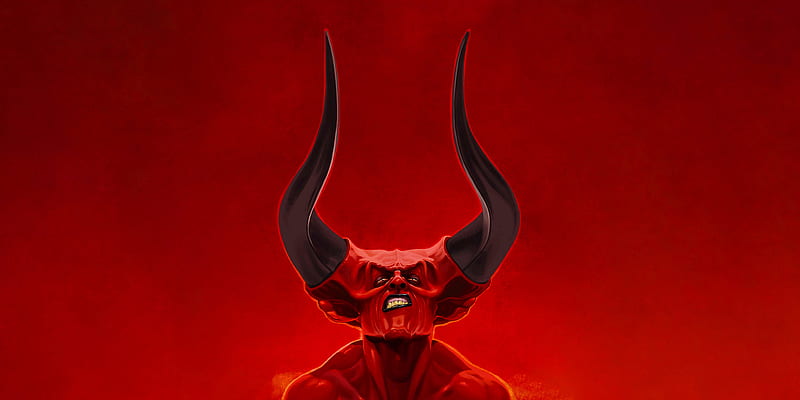 Demon Horns , demon, supervillain, artist, artwork, digital-art, HD wallpaper