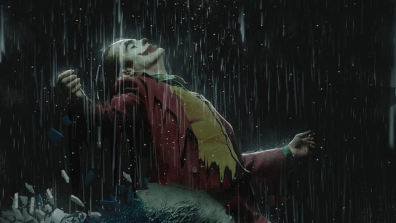 Joker In Rain , joker, superheroes, artist, artwork, digital-art, artstation, HD wallpaper