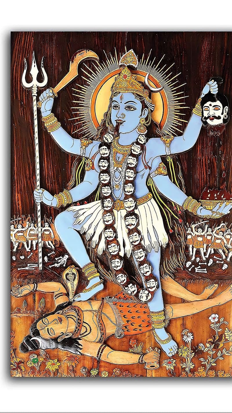 Kali Shankar, wood texture, lord, god, HD phone wallpaper