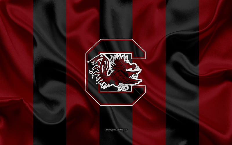 Download wallpapers South Carolina Gamecocks American football team  creative American flag red black flag NCAA Columbia South Carolina  USA South Carolina Gamecocks logo emblem silk flag American football  for desktop free Pictures