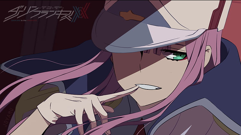 Darling In The FranXX Green Eye Zero Two With Hat Anime, HD wallpaper