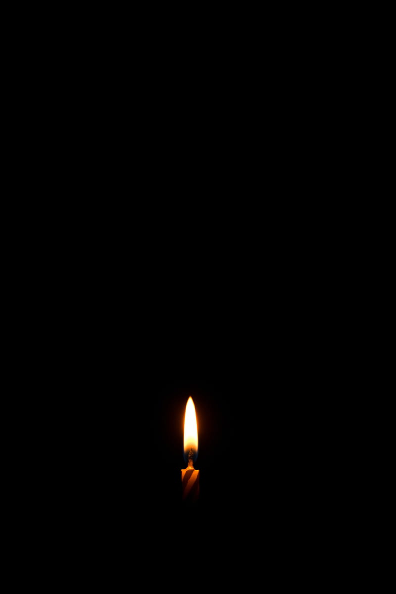 candle, glow, fire, flame, black, HD phone wallpaper