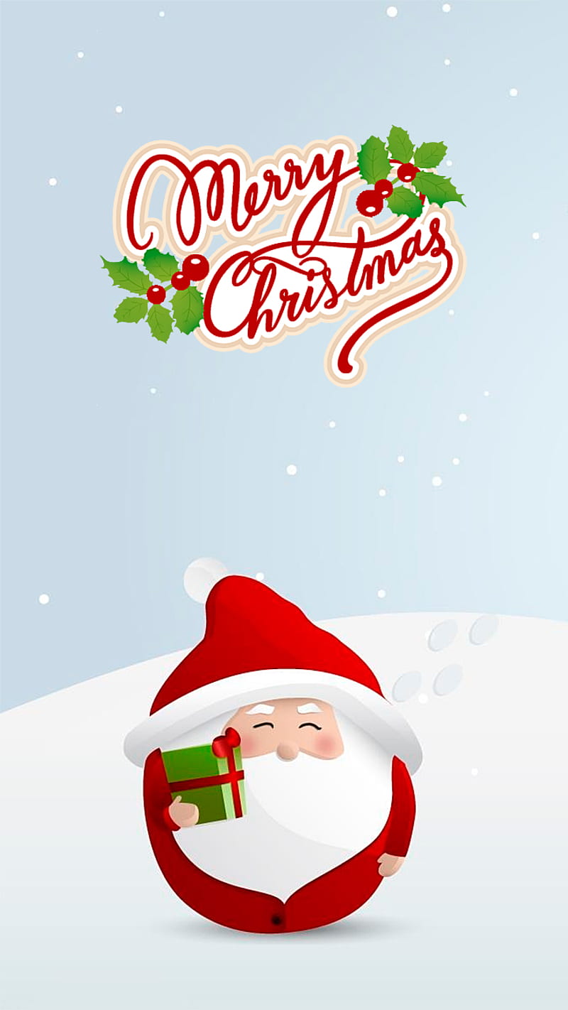Santa Claus, holidays, merry christmas, snow, text, winter, HD phone ...