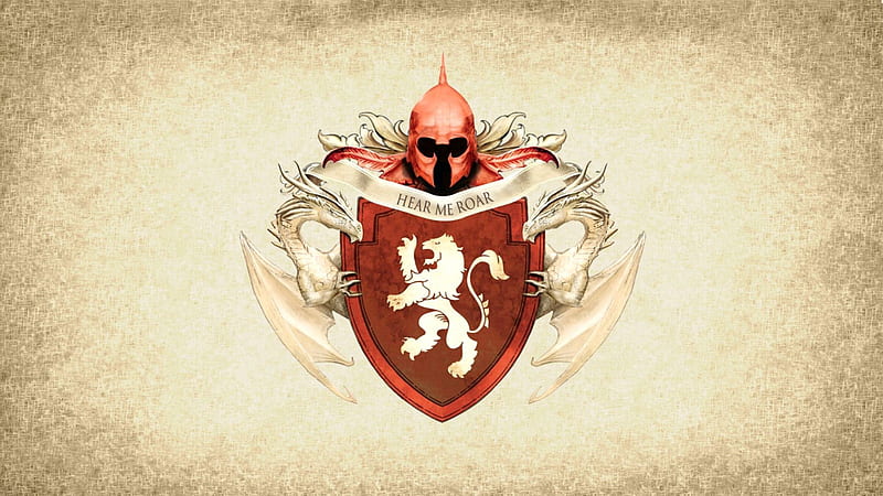 Game of Thrones - House Lannister, Lannister, westeros, shield, game, dragons, show, fantasy, tv show, helmet, George R R Martin, House, GoT, essos, fantastic, abstract, a song of ice and fire, Game of Thrones, thrones, medieval, entertainment, skyphoenixx1, HD wallpaper