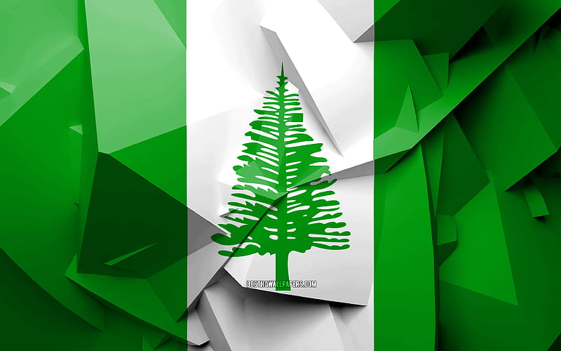 Flag of Norfolk Island, geometric art, Oceanian countries, Norfolk Island flag, creative, Norfolk Island, Oceania, Norfolk Island 3D flag, national symbols, HD wallpaper