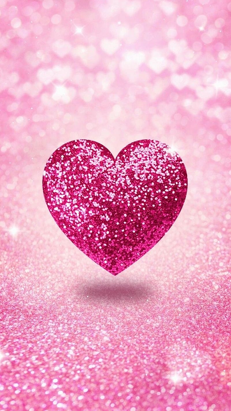 Love Wale, Pink Glitter Heart, rosa, corazón brillante, brillante ...