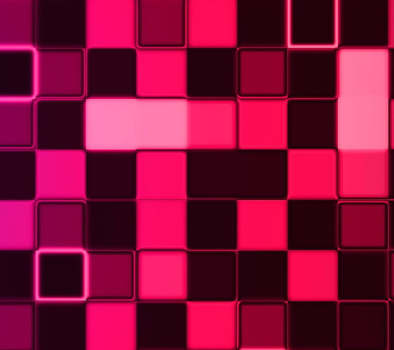 Pink Cube Wall, abstract, HD wallpaper