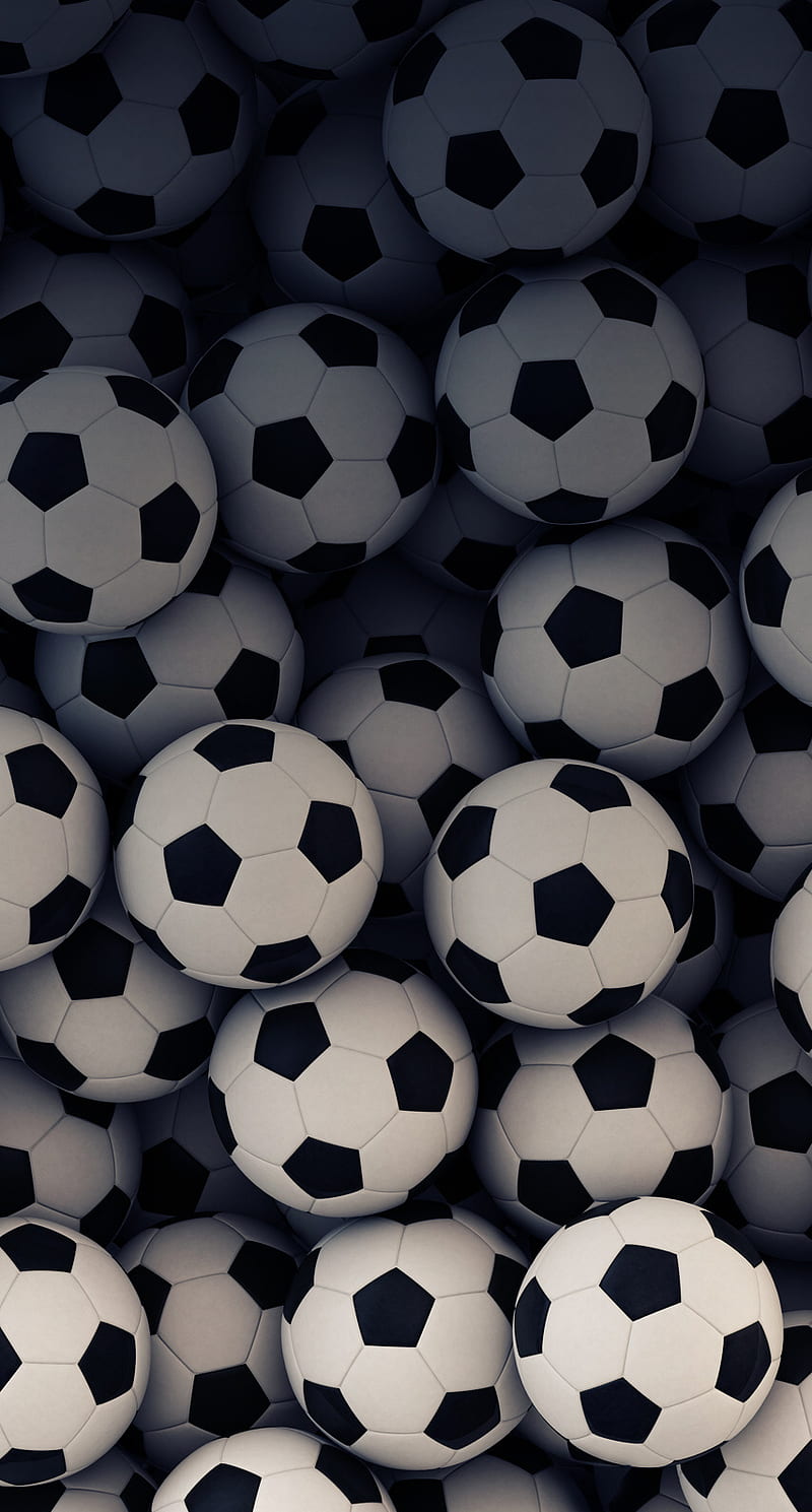 Balls, background, football, soccer, sport, HD phone wallpaper