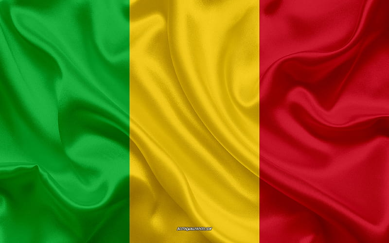 Flag of Mali, silk flag, Mali flag, national symbol, silk flag, Mali, Africa, flags of African countries, HD wallpaper