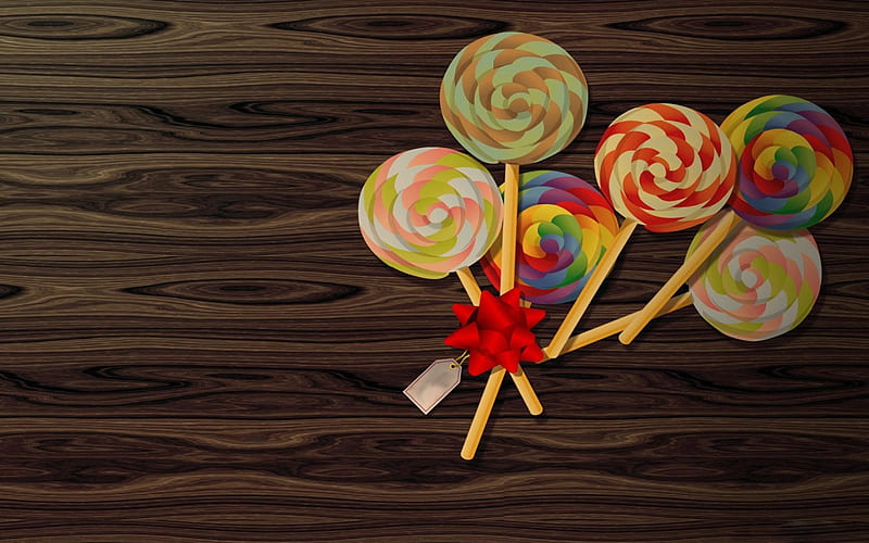 Lollipops, candy, colorful, lollipop, sweets, sugar, rainbow colors, lollies, candies, nice, oak, HD wallpaper