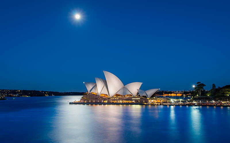 Sydney Opera House, Australia during nighttime, HD wallpaper