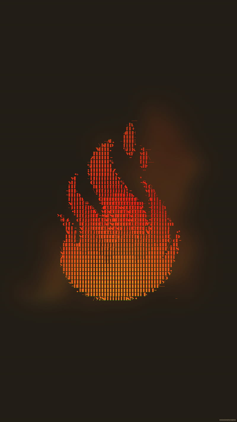 glitch art, abstract, ASCII art, fire, HD phone wallpaper