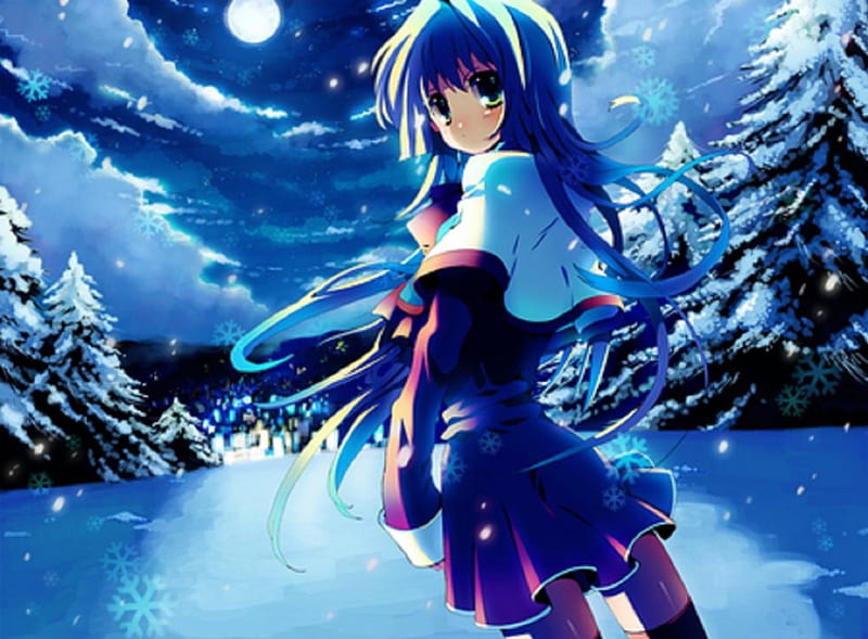 Winter Time, Snowing, Snow, Anime, Winter, HD wallpaper | Peakpx