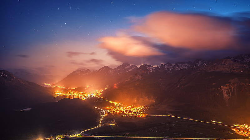 Switzerland Night , switzerland, world, night, nature, HD wallpaper