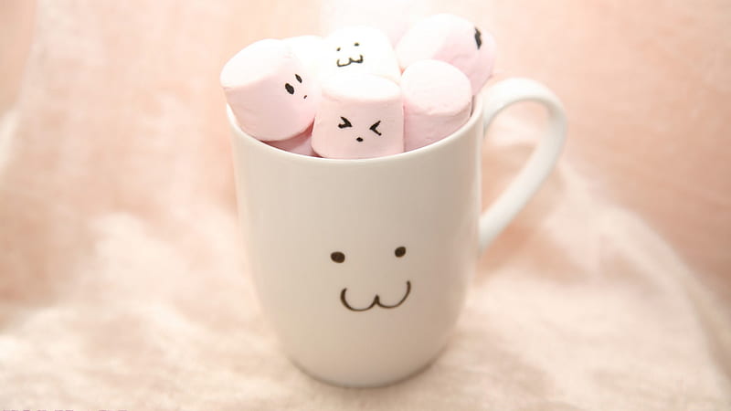 Cute Marshmallow, cute, cup, marshmallow, orginal, pink, HD wallpaper |  Peakpx