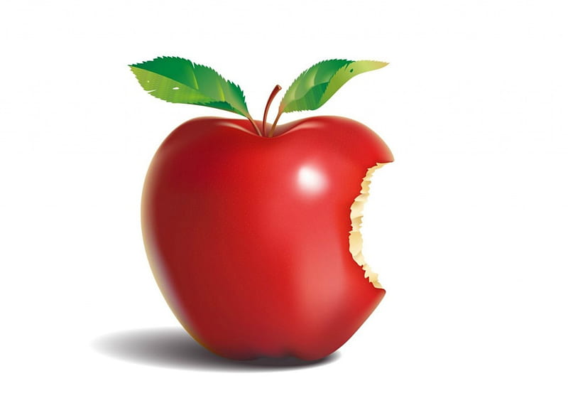 Apple, fruit, red, green, white, temptation, HD wallpaper