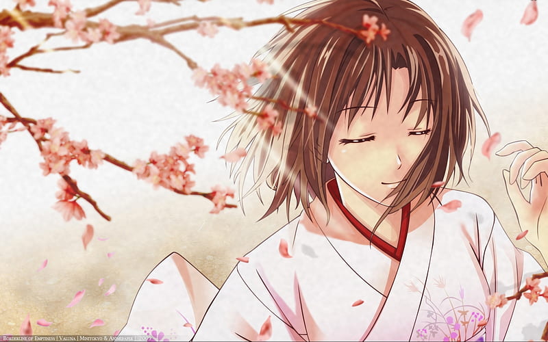Bonita chica anime, chica kimono, japonés, pétalos de sakura, árbol de  sakura, Fondo de pantalla HD | Peakpx