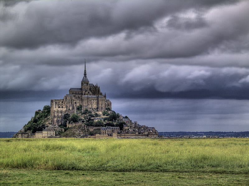 Mont St. Michel, france, sky, hill, normandie, HD wallpaper