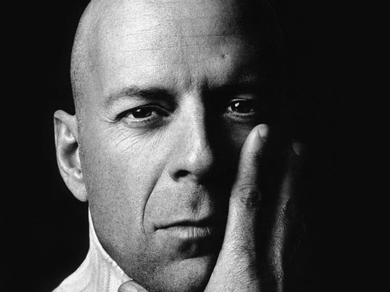 Bruce Willis movies, actor, thinking, HD wallpaper