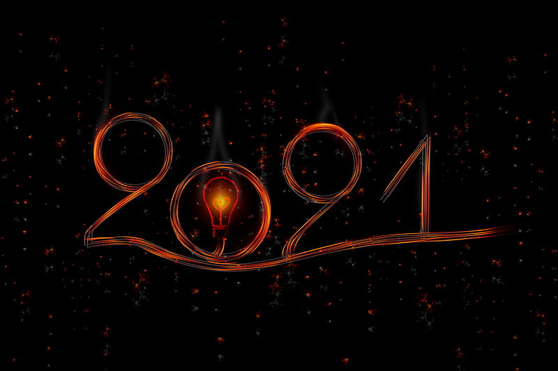 Holiday, New Year 2021, Light Bulb, New Year, HD wallpaper