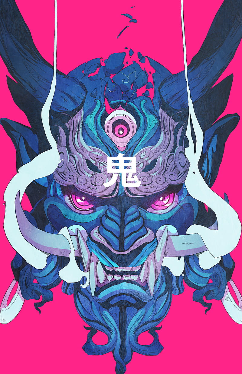 mask, demon, samurai, Chun Lo, vertical, HD phone wallpaper