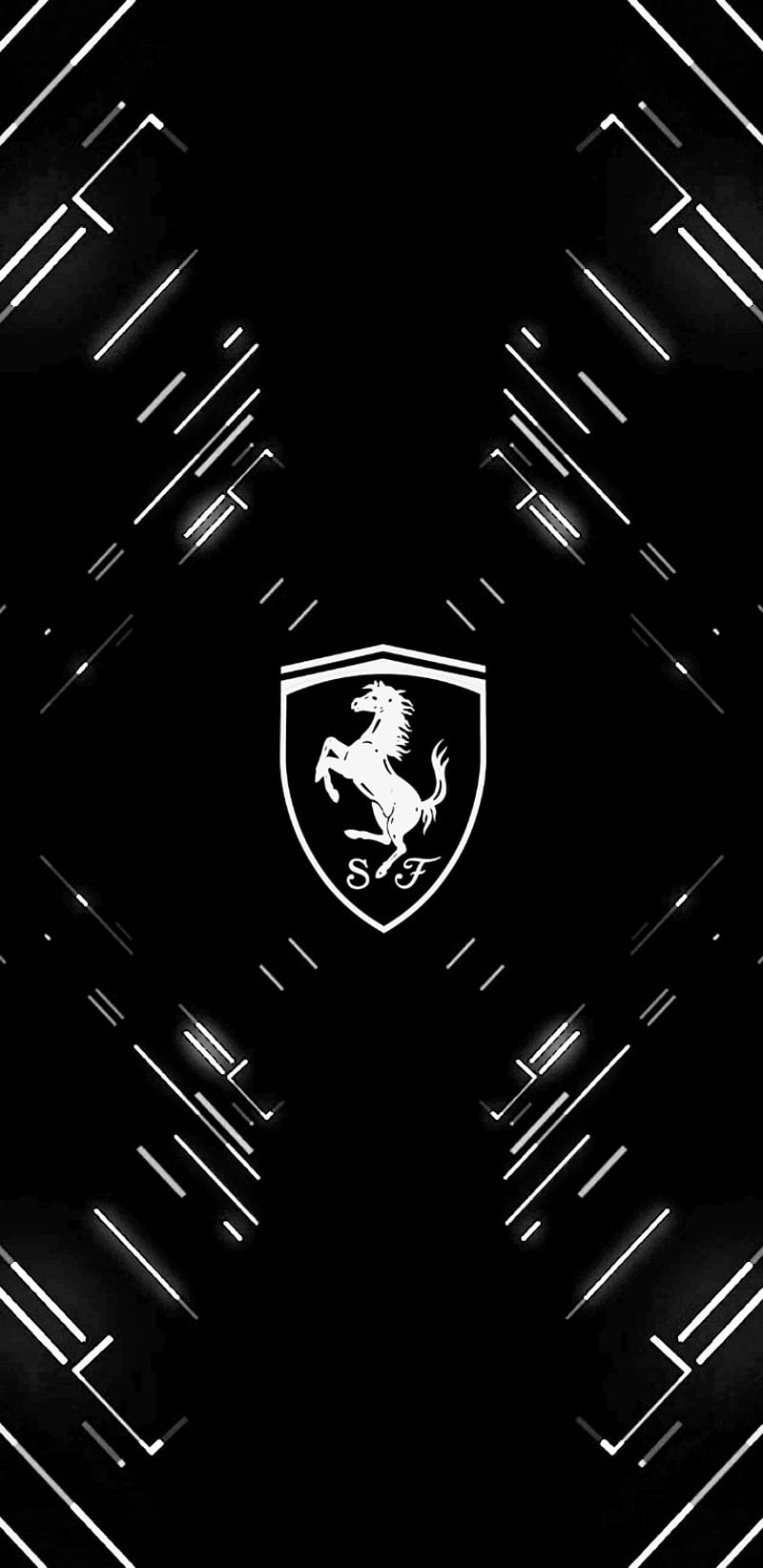 Ferrari logo, black, white, HD phone wallpaper | Peakpx
