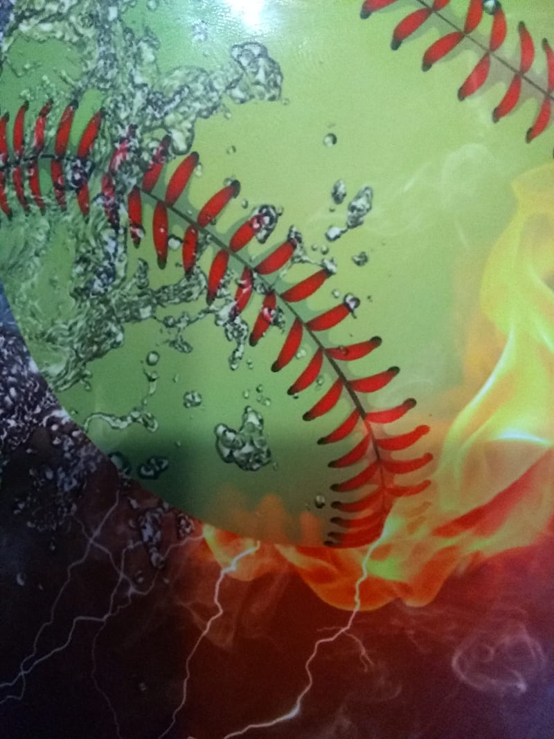 Softball, cool, fire, HD phone wallpaper