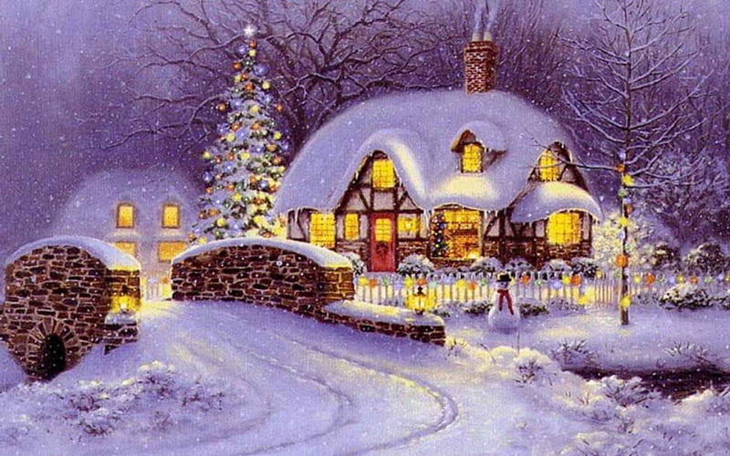 Christmas time, wonderful, silent, greeting, xmas, fog, splendor blue ...