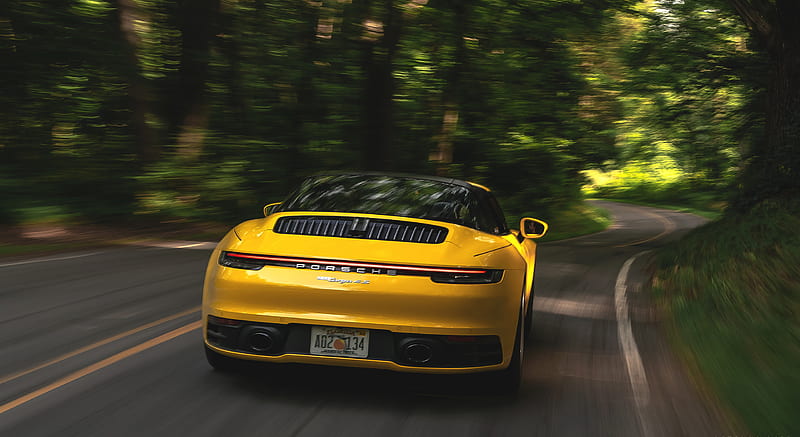 2021 Porsche 911 Targa 4S (Color: Racing Yellow) - Rear , car, HD wallpaper
