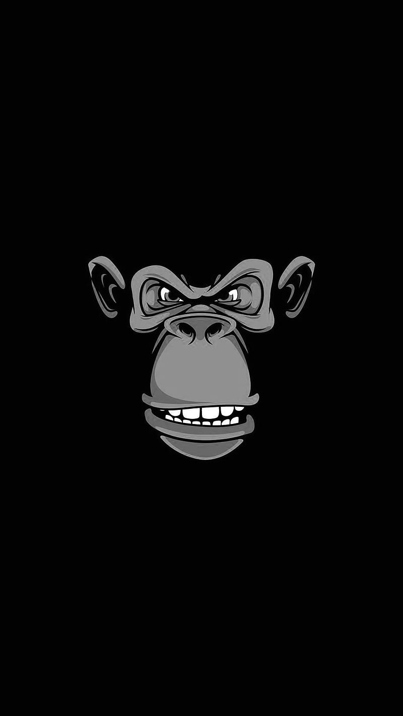 APE 929, amoled, black, chimp, dark minimal, monkey, HD phone wallpaper