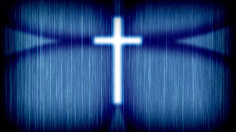 White Cross In A Blue Background Cross, HD wallpaper