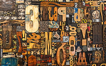 3D letters texture, macro, creative textures, wooden letters, letters textures, HD wallpaper