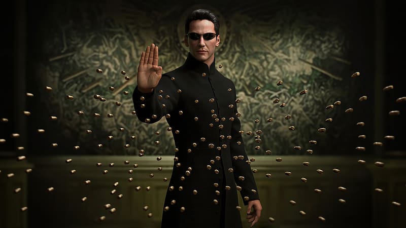 Neo, Keanu Reeves, The Matrix, bullets, HD wallpaper