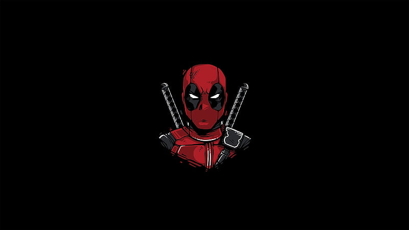 Deadpool Minimal , deadpool, superheroes, minimalism, minimalist, dark, black, HD wallpaper