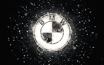 BMW Emblem 4K, Black Background, Logo Poster 