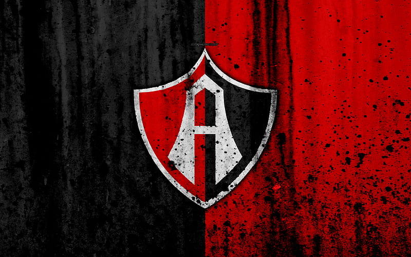 FC Atlas, grunge, Liga MX, soccer, art, Primera Division, football club, Mexico, Atlas, stone texture, Atlas FC, HD wallpaper