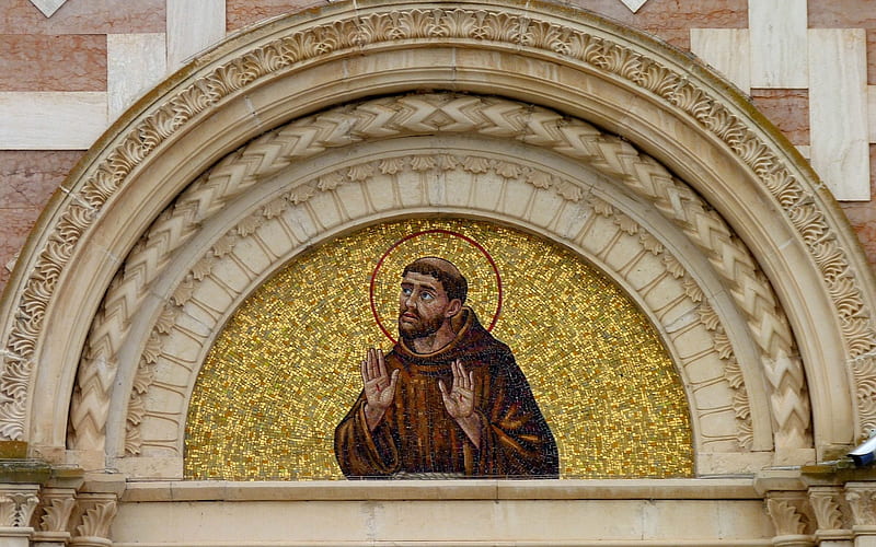St. Francis in Manopello, Italy, Italy, mosaic, church, Manopello, st Francis, HD wallpaper