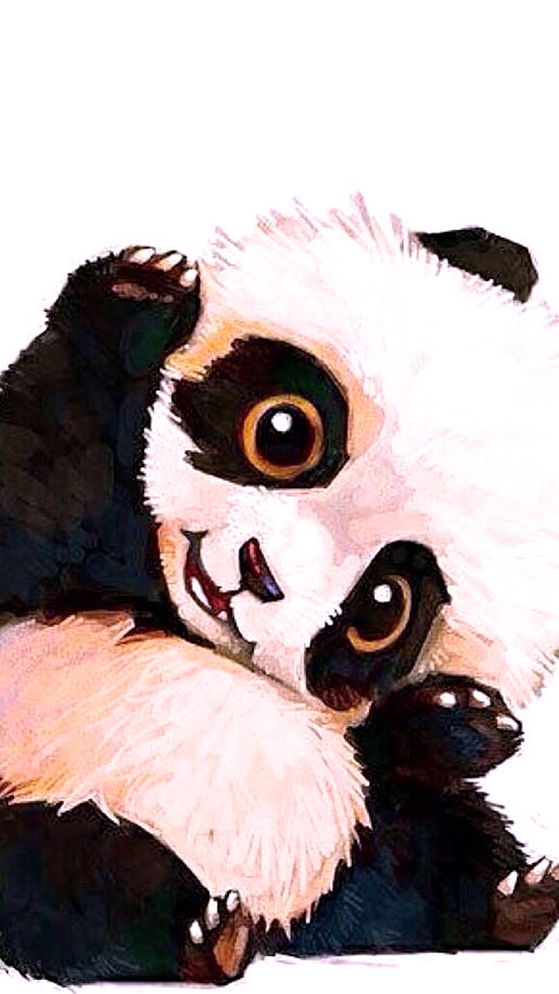 Panda, cute, hello, HD phone wallpaper