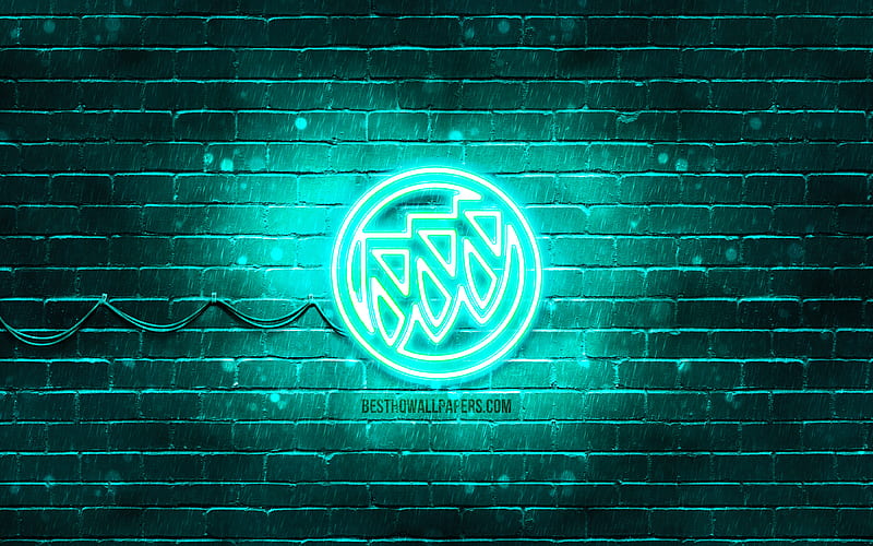 Buick turquoise logo turquoise brickwall, Buick logo, cars brands, Buick neon logo, Buick, HD wallpaper