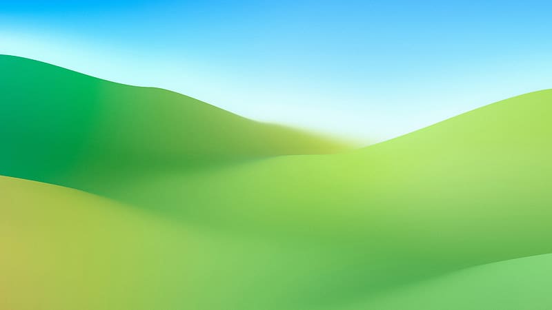 MacOs Sonoma Hills Green Gradient Abstract, HD wallpaper