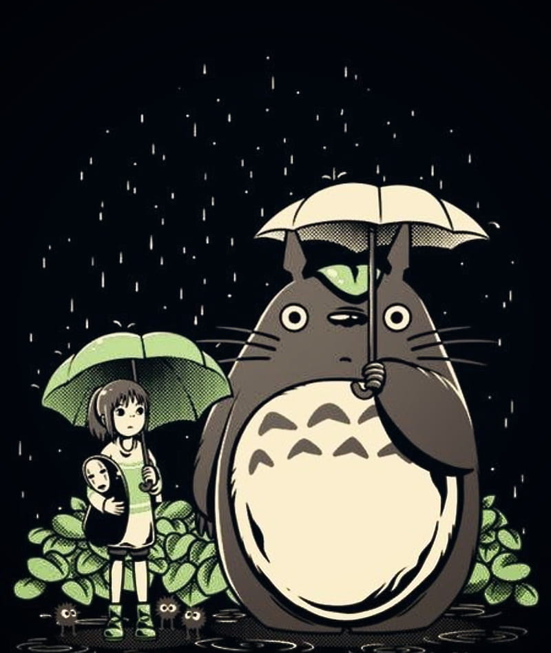 Totoro Rain Art Chihiro Drawing Hayao Miyazaki My Neighbor Totoro Spirited Away Hd Phone Wallpaper Peakpx