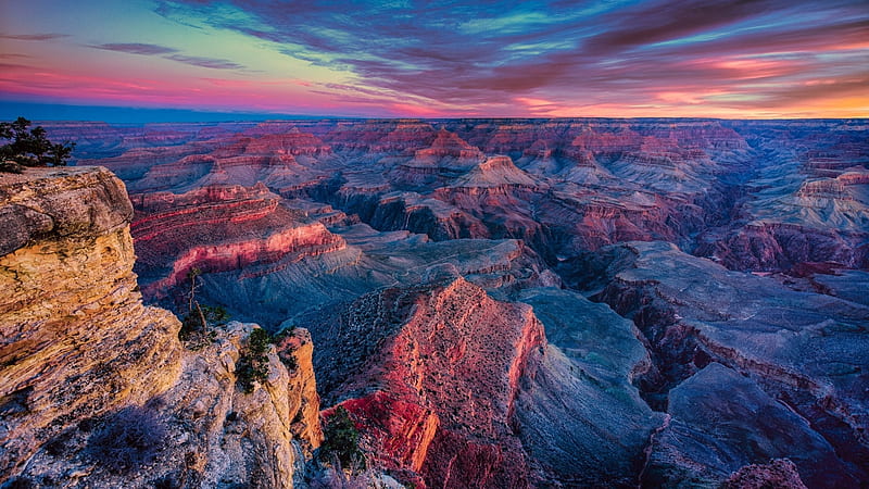 South Rim Grand Canyon, Canyon, South Rim, Arizona, Grand Canyon, HD wallpaper