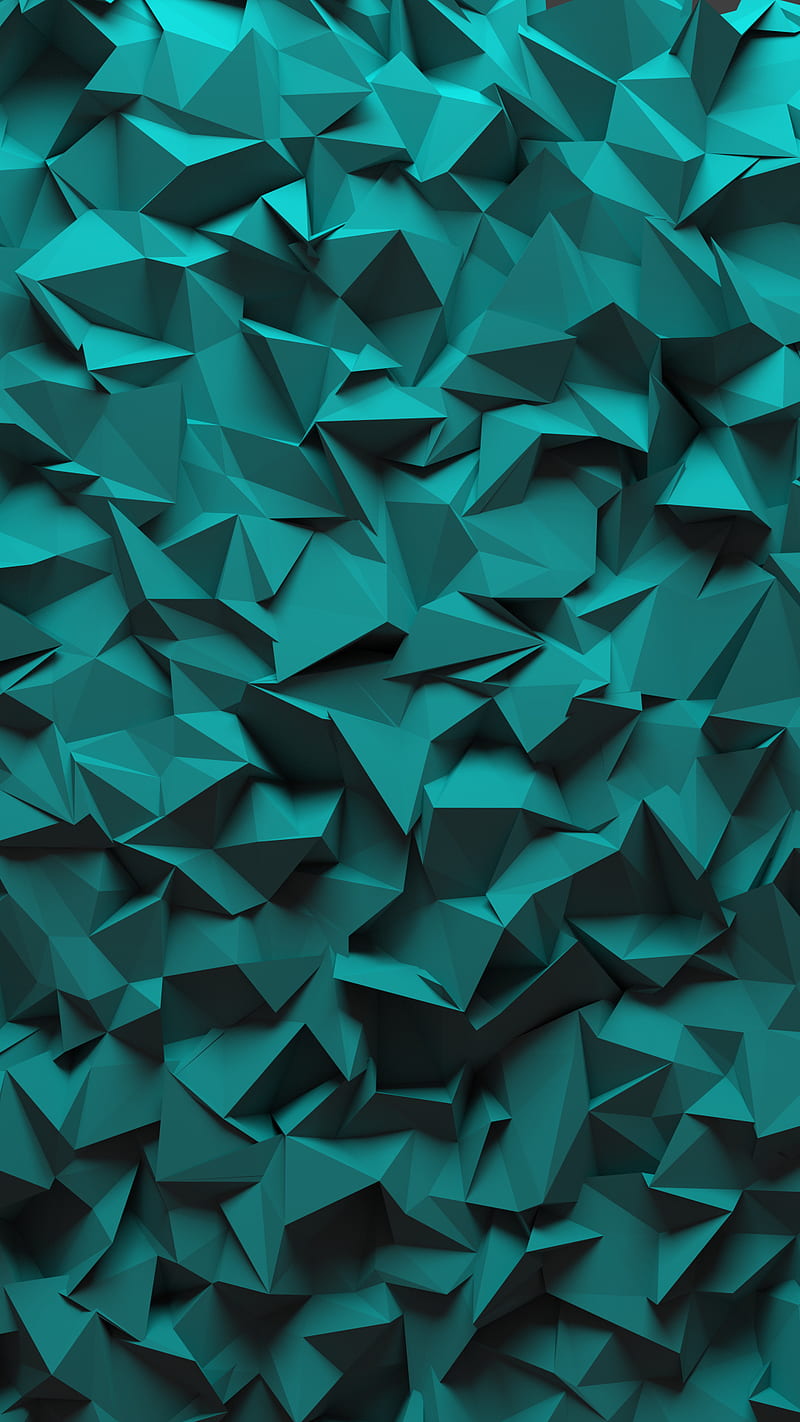 Aqua Geo 1 i1080, abstract, blue, geometric, green, minimal, simple, teal, triangle, vertical, HD phone wallpaper