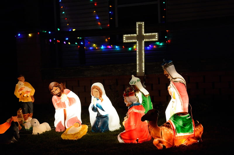 The reason for the season, baby jesus, manger scene, nativity scene, HD wallpaper