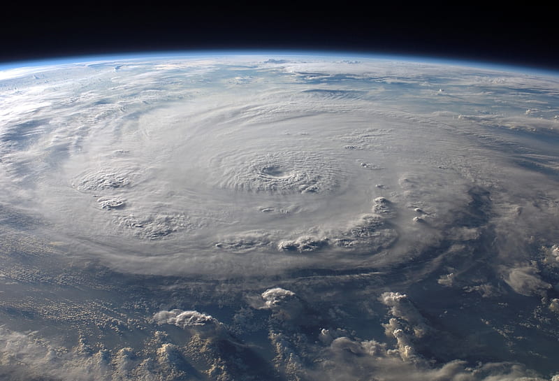 An Eye of a Storm, cloud, hurricane, view, formation, space, above, clouds, storm, nature, earth, typhoon, HD wallpaper
