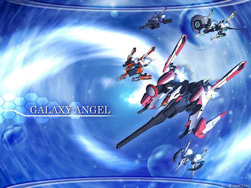 Galaxy Angel, angel frames, kung fu fighter, lucky star, aquatic, happy trigger, harvester, anime, bubbles, trick master, HD wallpaper