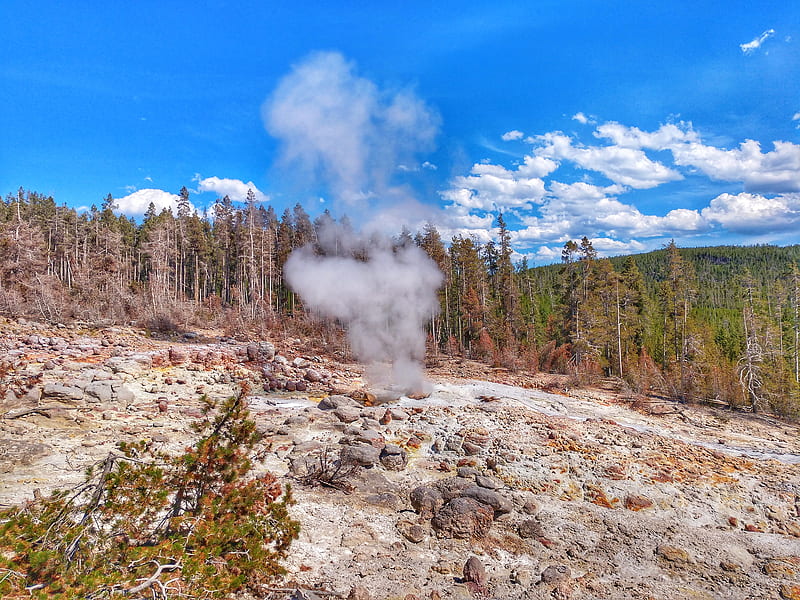 Steamboat Geyser, national, nature, norris, outdoors, park, graphy, yellowstone, HD wallpaper