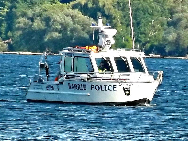 another great pic of Barrie's finest, water, police, motorboat, lake, HD wallpaper