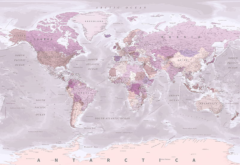 Pink World Map, Aesthetic Map, HD wallpaper